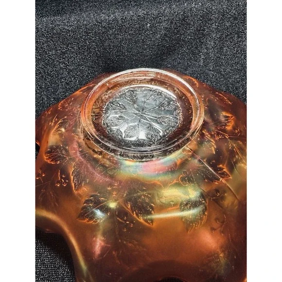 Fenton‎ Carnival Glass Bowl Marigold Ruffled Holly 8" - Picture 7 of 11